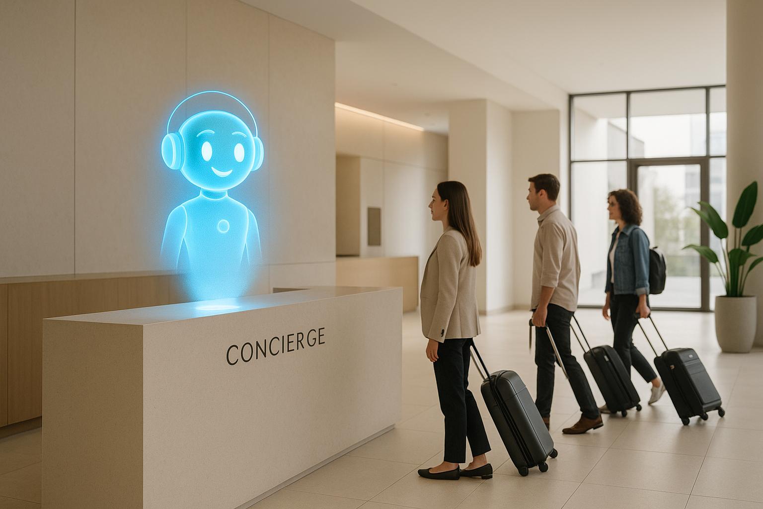 Hotel staff using AI-powered multilingual concierge system